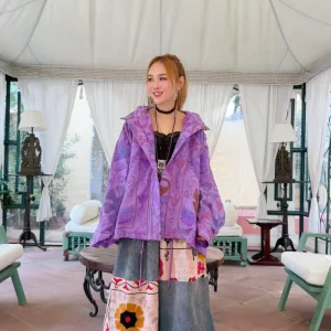 macrame 印度原廠直送 刺繡外套 紫色
